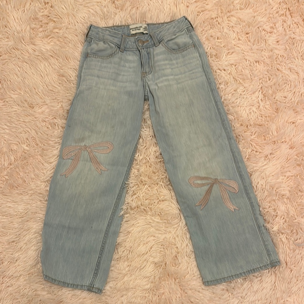 Abercrombie Kids Light Blue Jeans with Bow Accents